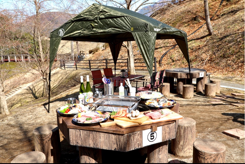 バーベキュー場 山梨県富士川クラフトパーク バーベキュー場 山梨県富士川クラフトパーク